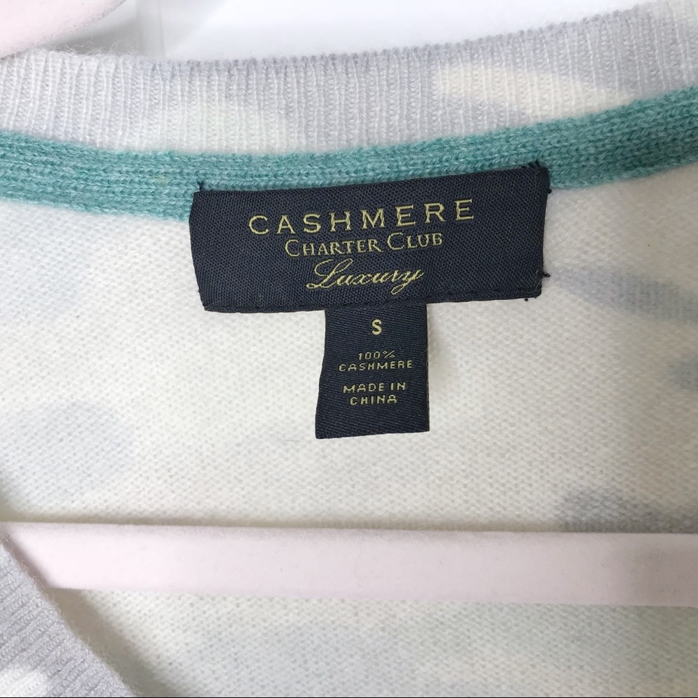 CHARTER CLUB Cashmere camo sweater small - Picture 3 of 8